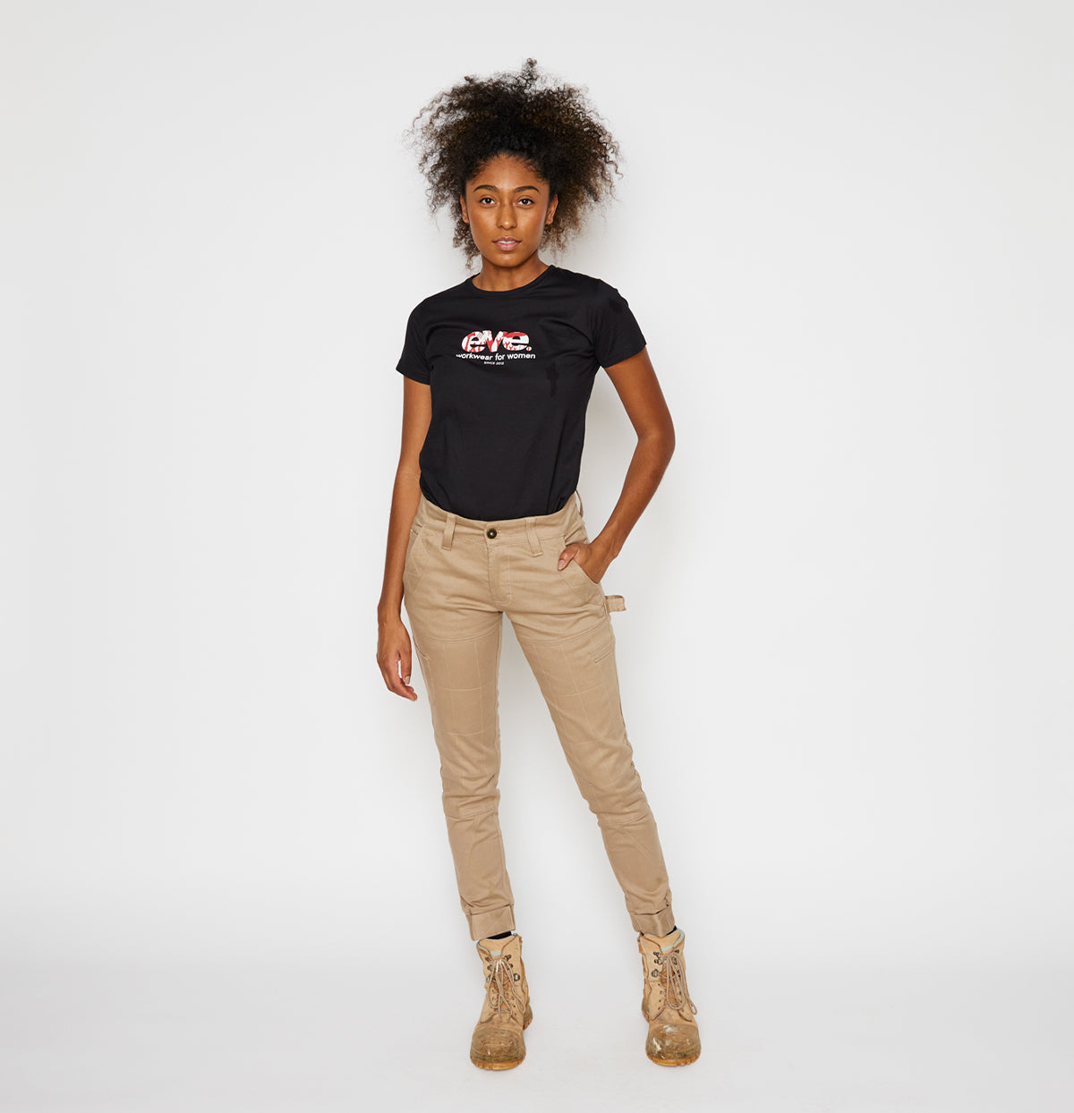 2678 cuffed work pants for women - SAND