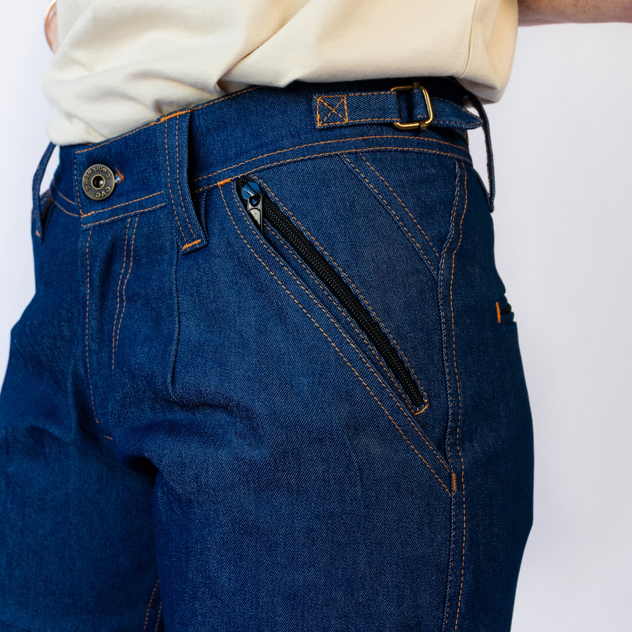 Mid Length Work Shorts - Sharp - DENIM