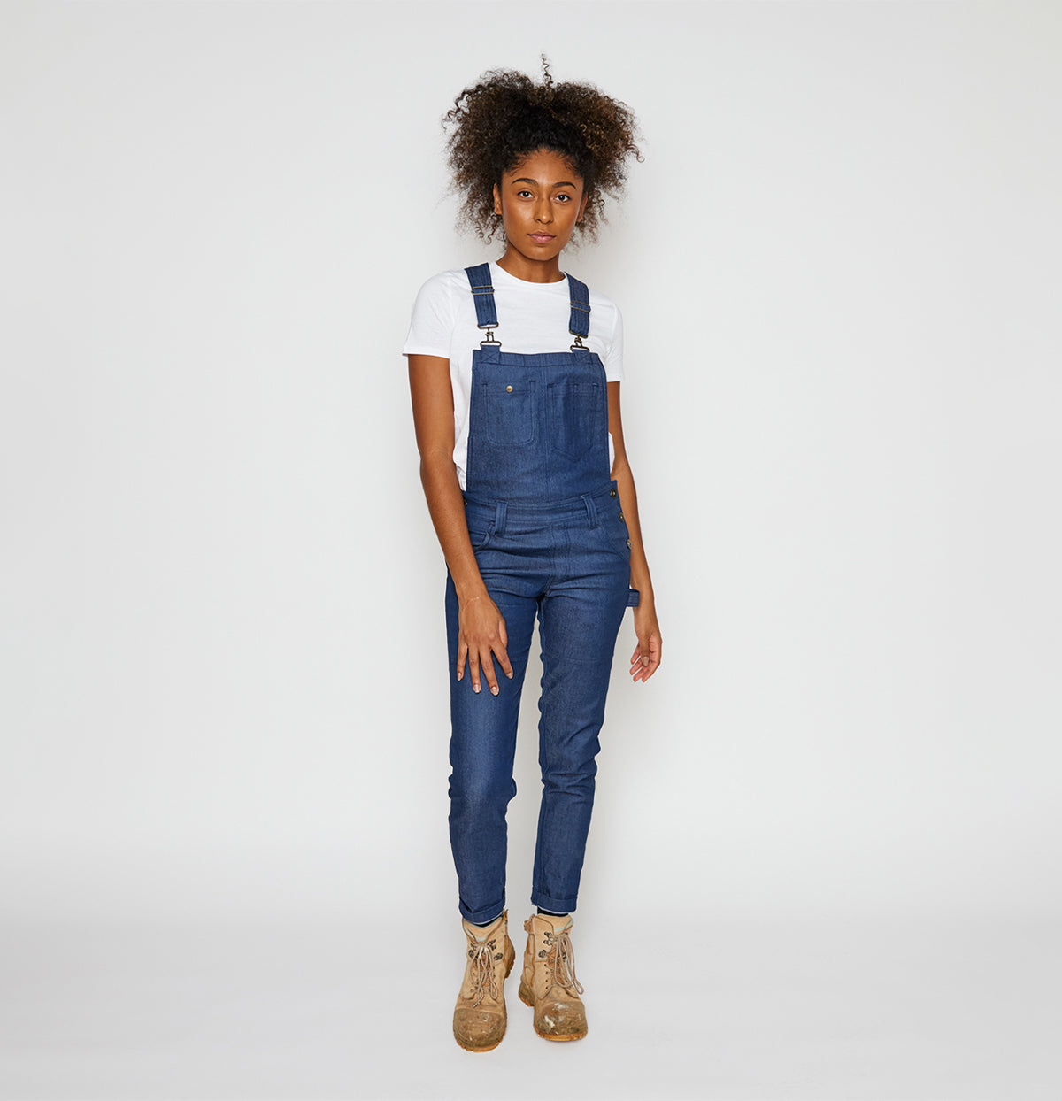 Buy Women Denim Dungarees - Mid Blue - Jumpsuits Online India - FabAlley